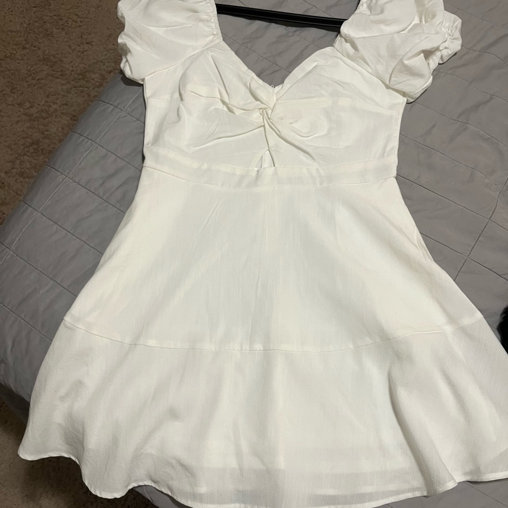 Trixxi Cream Dress with Zipper Detail